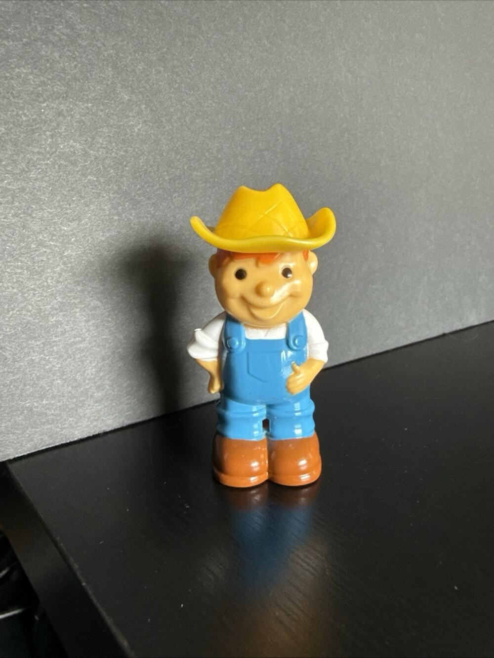 Boley My First Farm Tractor Farmer Figure Yellow Hat Replacement Toy 2.75”